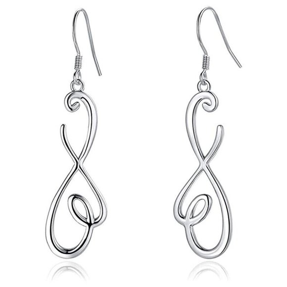 New 925 Sterling Silver Infinity Open Heart Drops - Picture 1 of 4